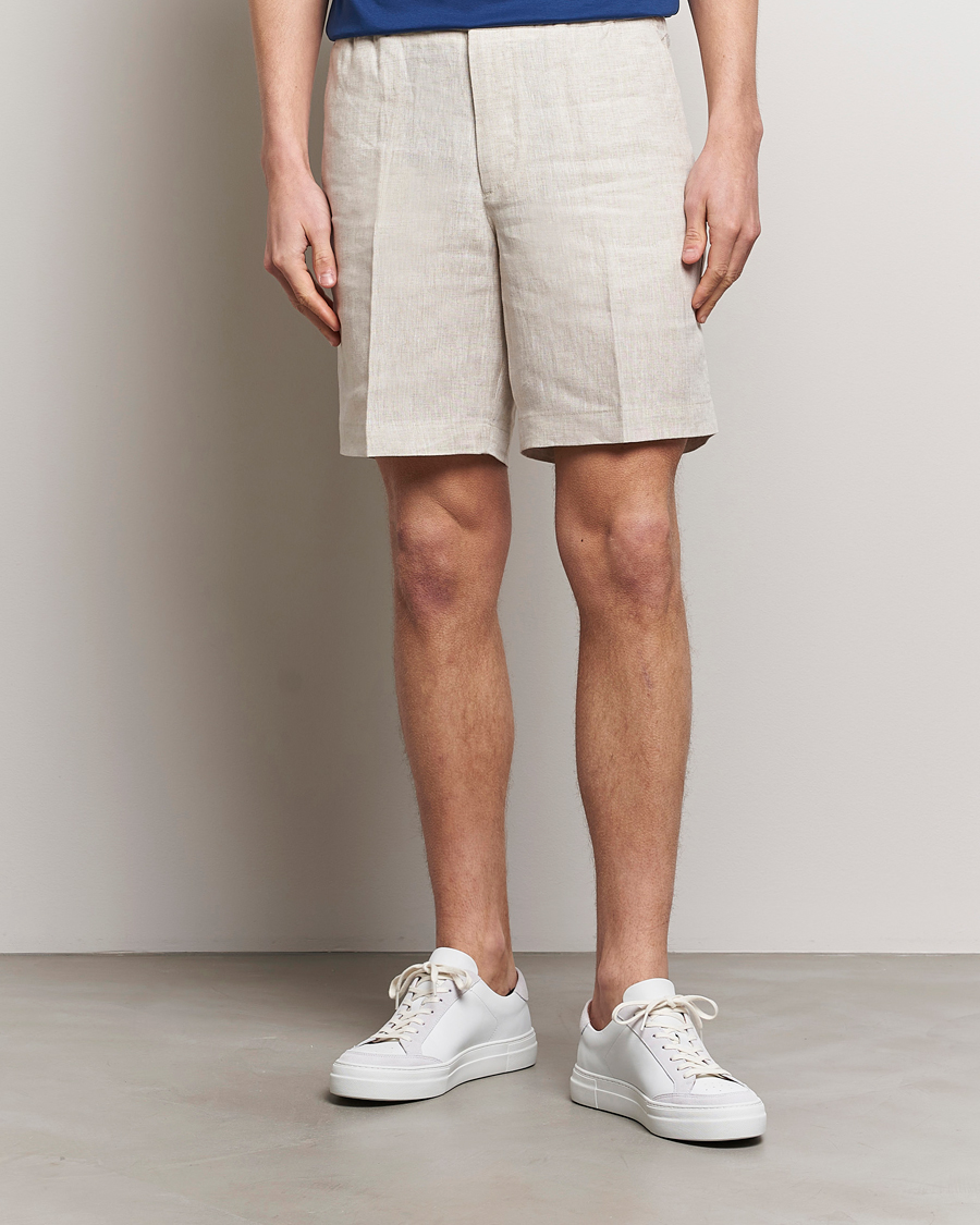 Homme | Vêtements | J.Lindeberg | Baron Linen Shorts Safari Beige