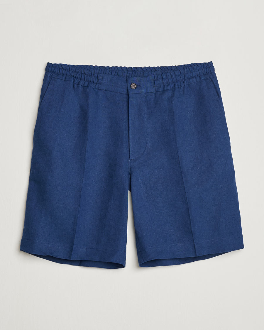 Homme | Shorts | J.Lindeberg | Baron Linen Shorts Estate Blue