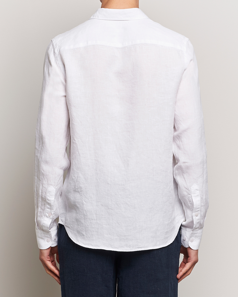 Homme | Chemises | J.Lindeberg | Slim Linen Melange Shirt White
