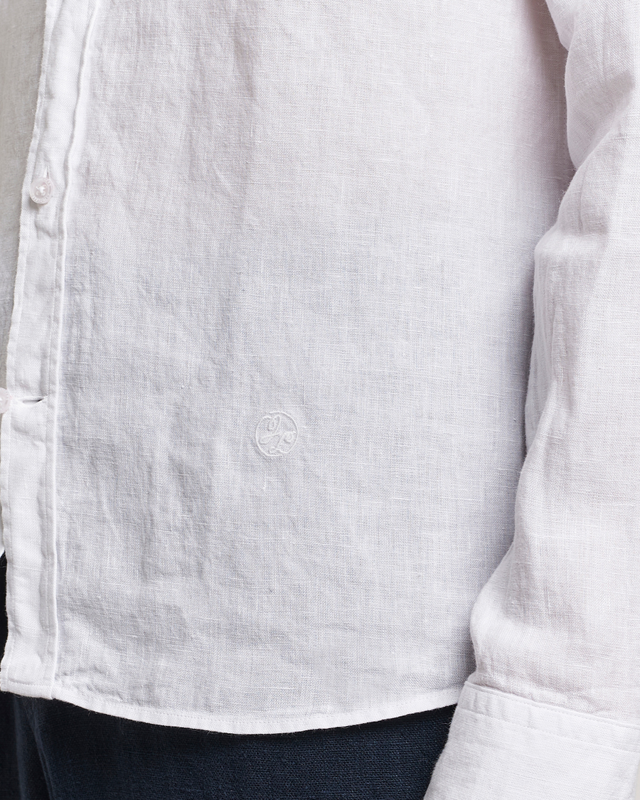 Homme | Chemises | J.Lindeberg | Slim Linen Melange Shirt White