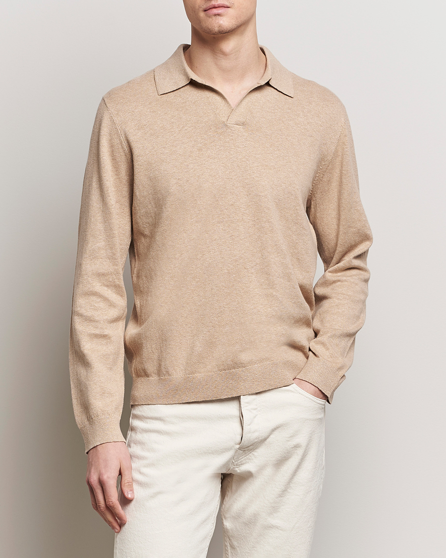 Homme | Pulls Et Tricots | A Day's March | Manol Cotton Linen Polo Khaki