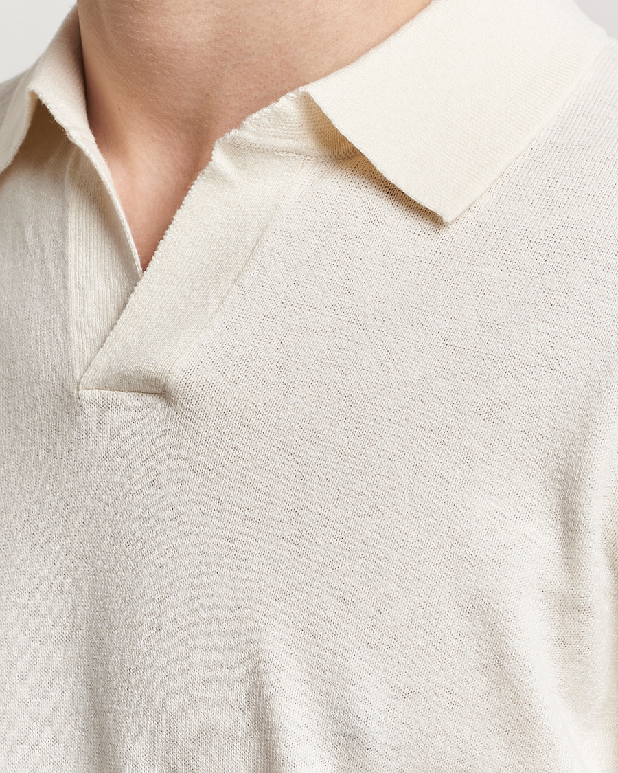 Homme | Pulls Et Tricots | A Day's March | Manol Cotton Linen Polo Off White