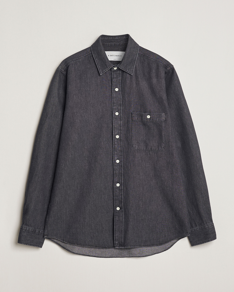Homme | Chemises | A Day's March | Mason Sturdy Denim Shirt Off Black