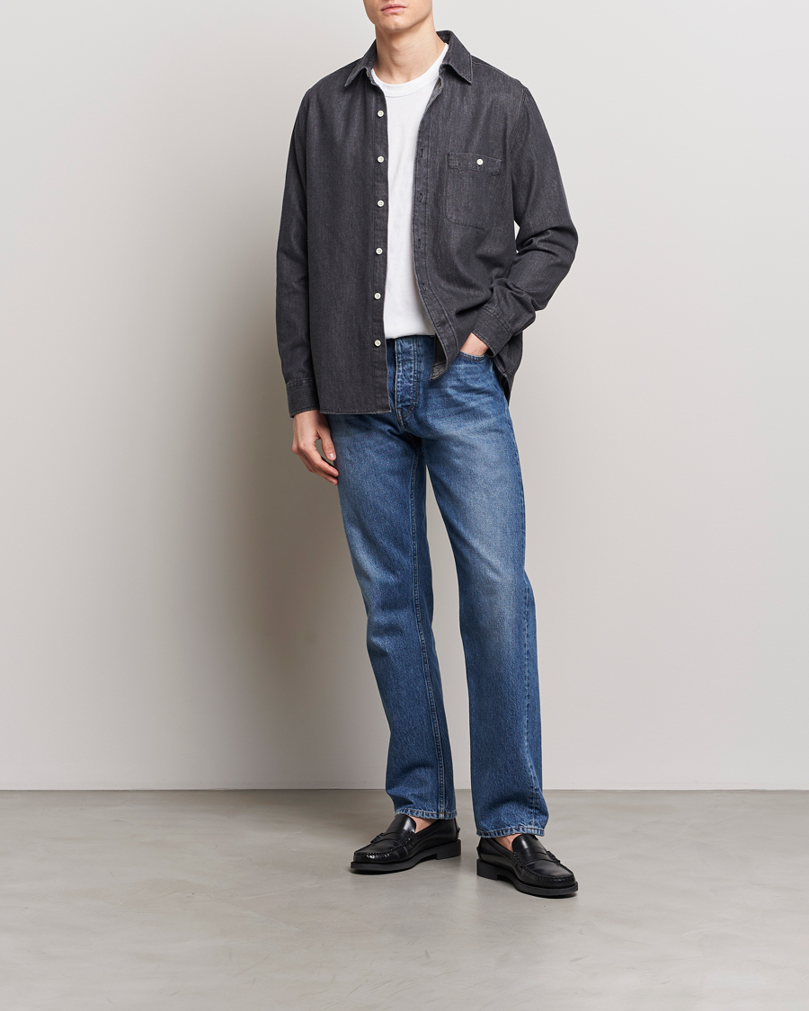 Homme | Chemises | A Day's March | Mason Sturdy Denim Shirt Off Black