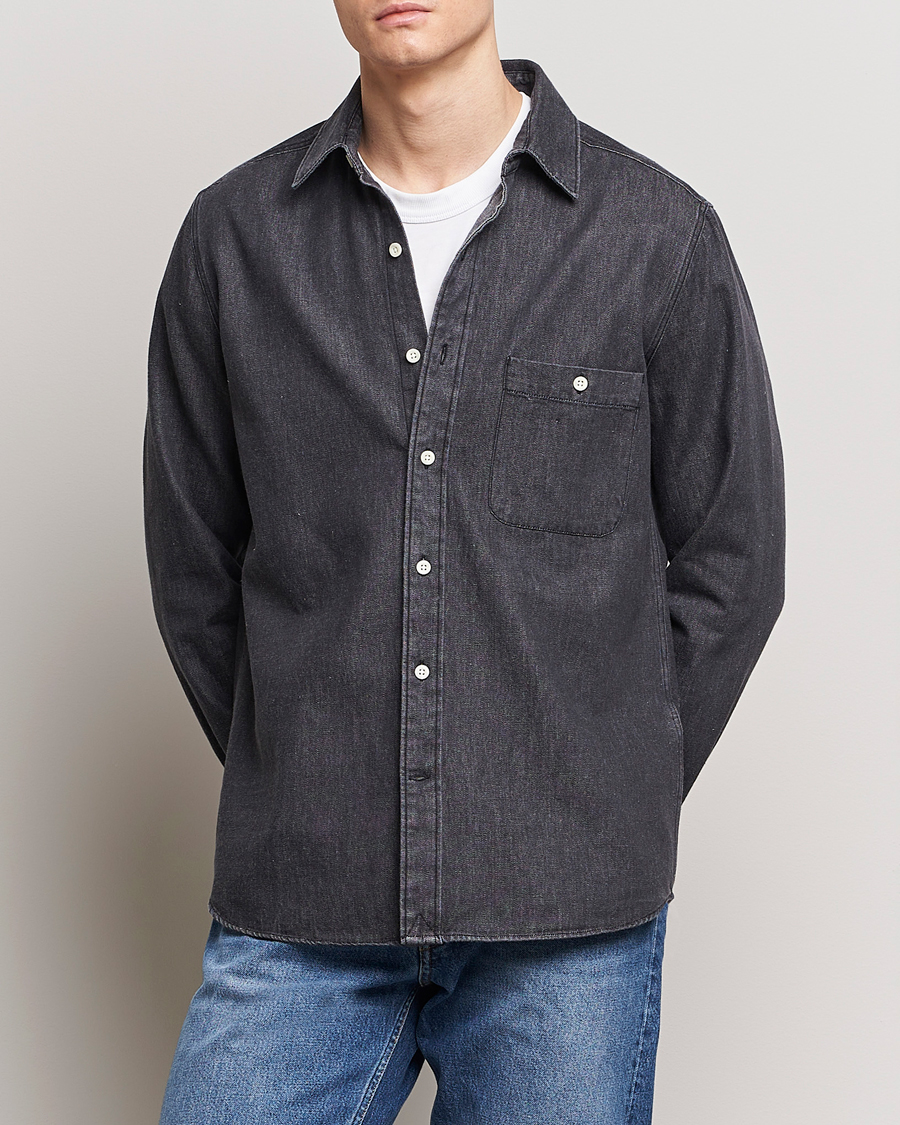 Homme | Sections | A Day\'s March | Mason Sturdy Denim Shirt Off Black