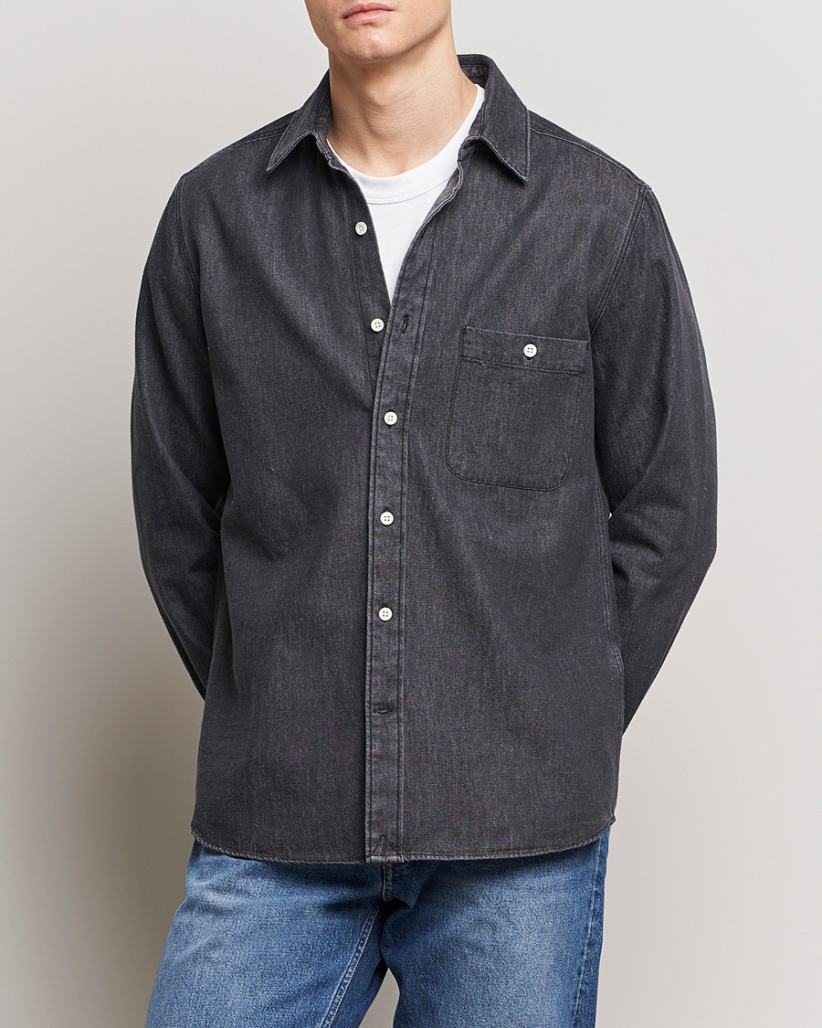 Homme | Chemises | A Day's March | Mason Sturdy Denim Shirt Off Black
