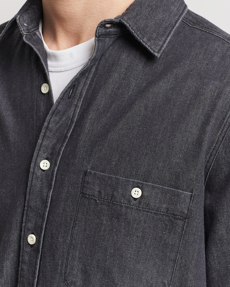 Homme | Chemises | A Day's March | Mason Sturdy Denim Shirt Off Black