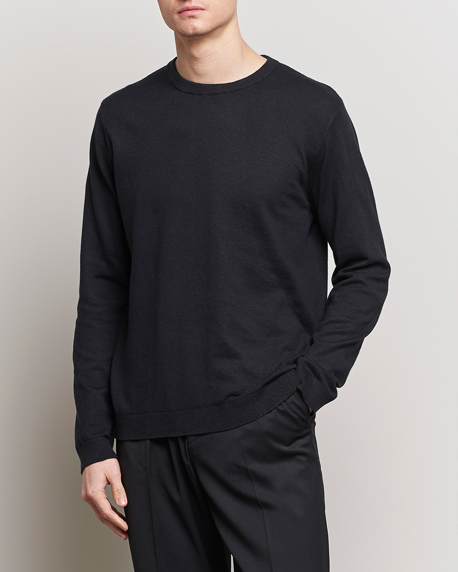 Homme | A Day's March | A Day's March | Alagon Cotton/Linen Crew Black
