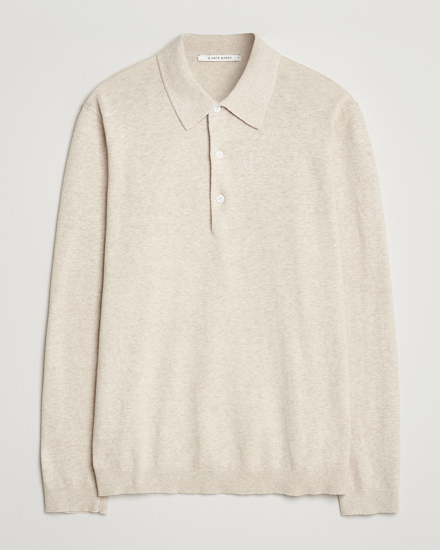 Homme | Pulls Et Tricots | A Day's March | Ambroz Cotton/Linen Polo Sand