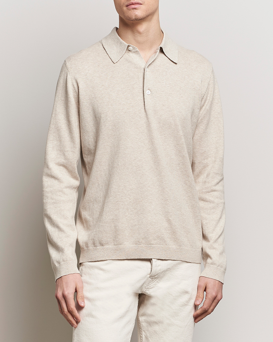 Homme |  | A Day's March | Ambroz Cotton/Linen Polo Sand