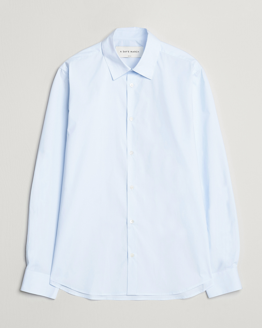 Homme | Chemises | A Day's March | Tipton Poplin Shirt Sky Blue