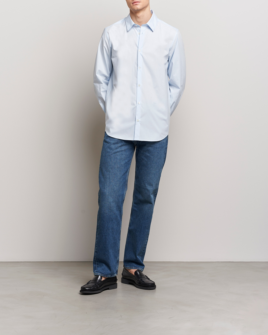 Homme | Chemises | A Day's March | Tipton Poplin Shirt Sky Blue