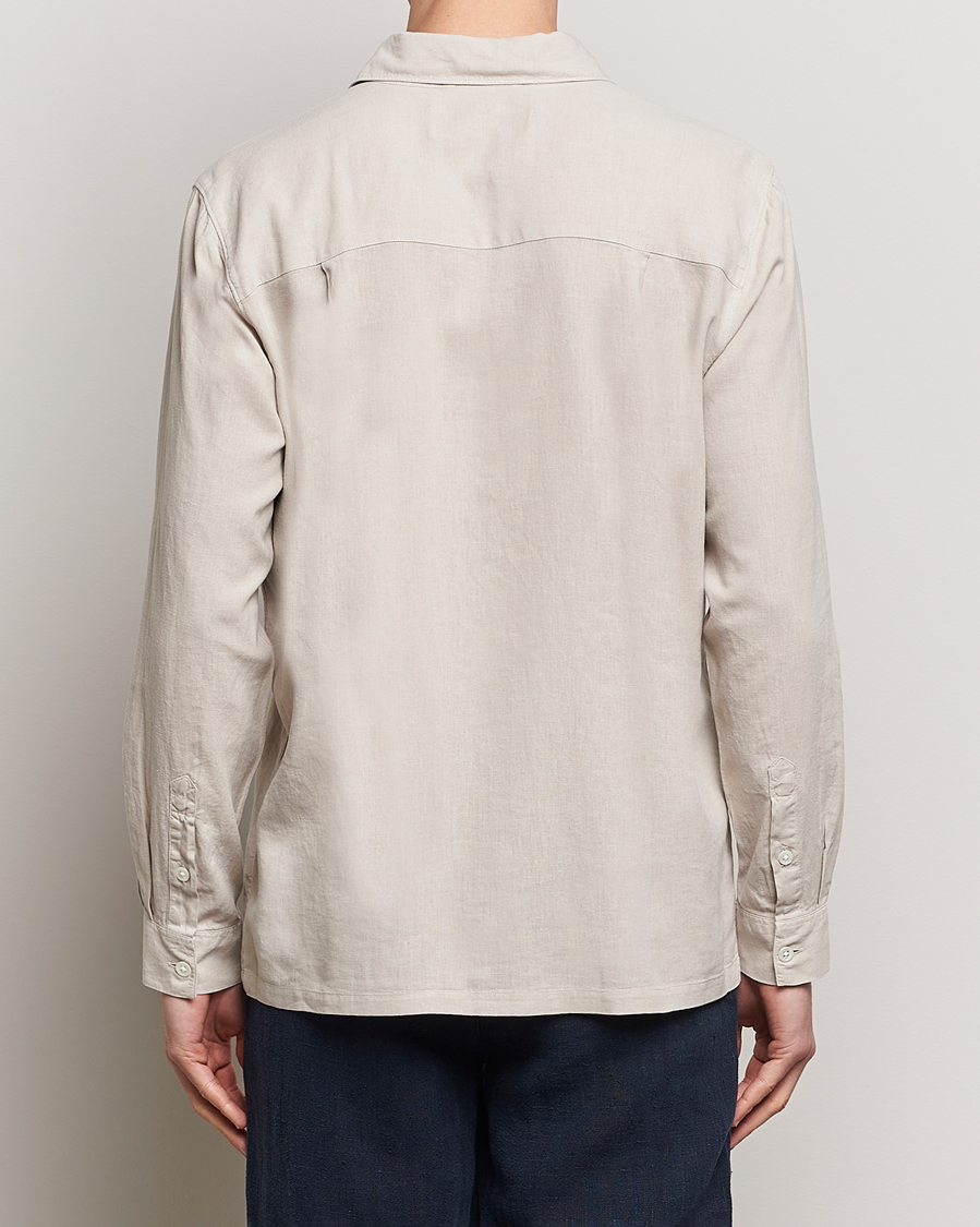Homme | Chemises | A Day's March | Balain Linen/Viscose Shirt Dove