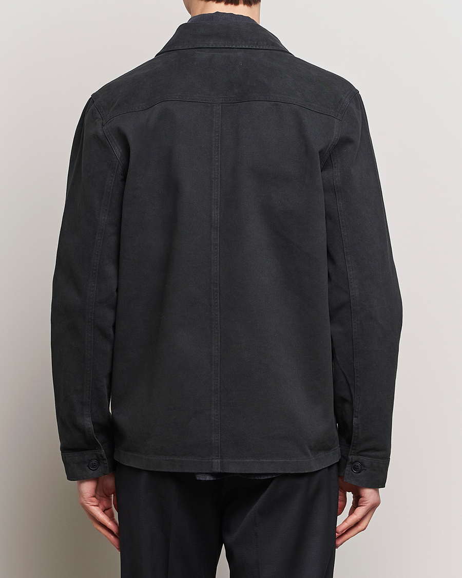 Homme | Chemises | A Day's March | Patch Pocket Sturdy Twill Overshirt Off Black