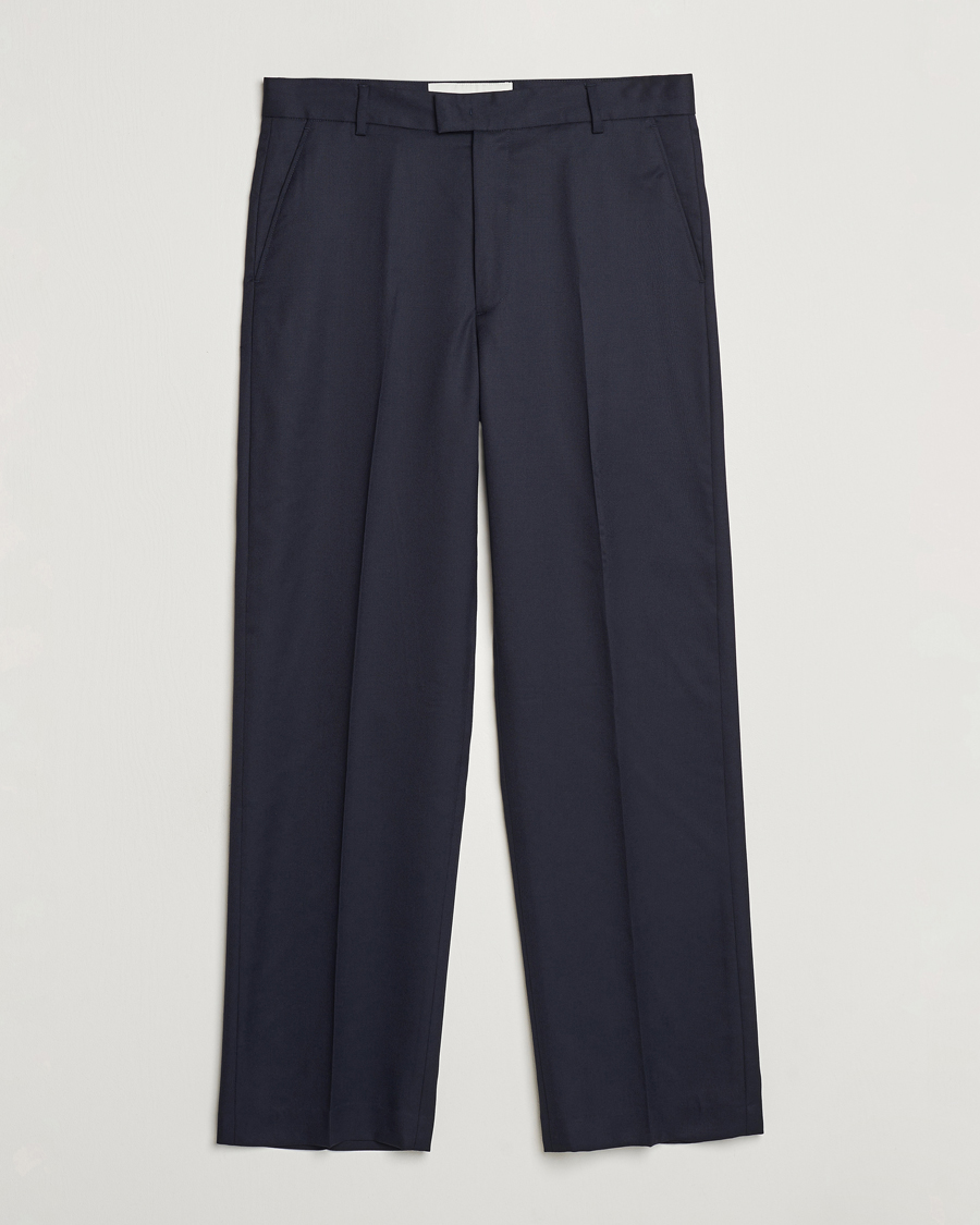 Homme | Pantalons | A Day's March | Edward Relaxed Wool Trousers Navy