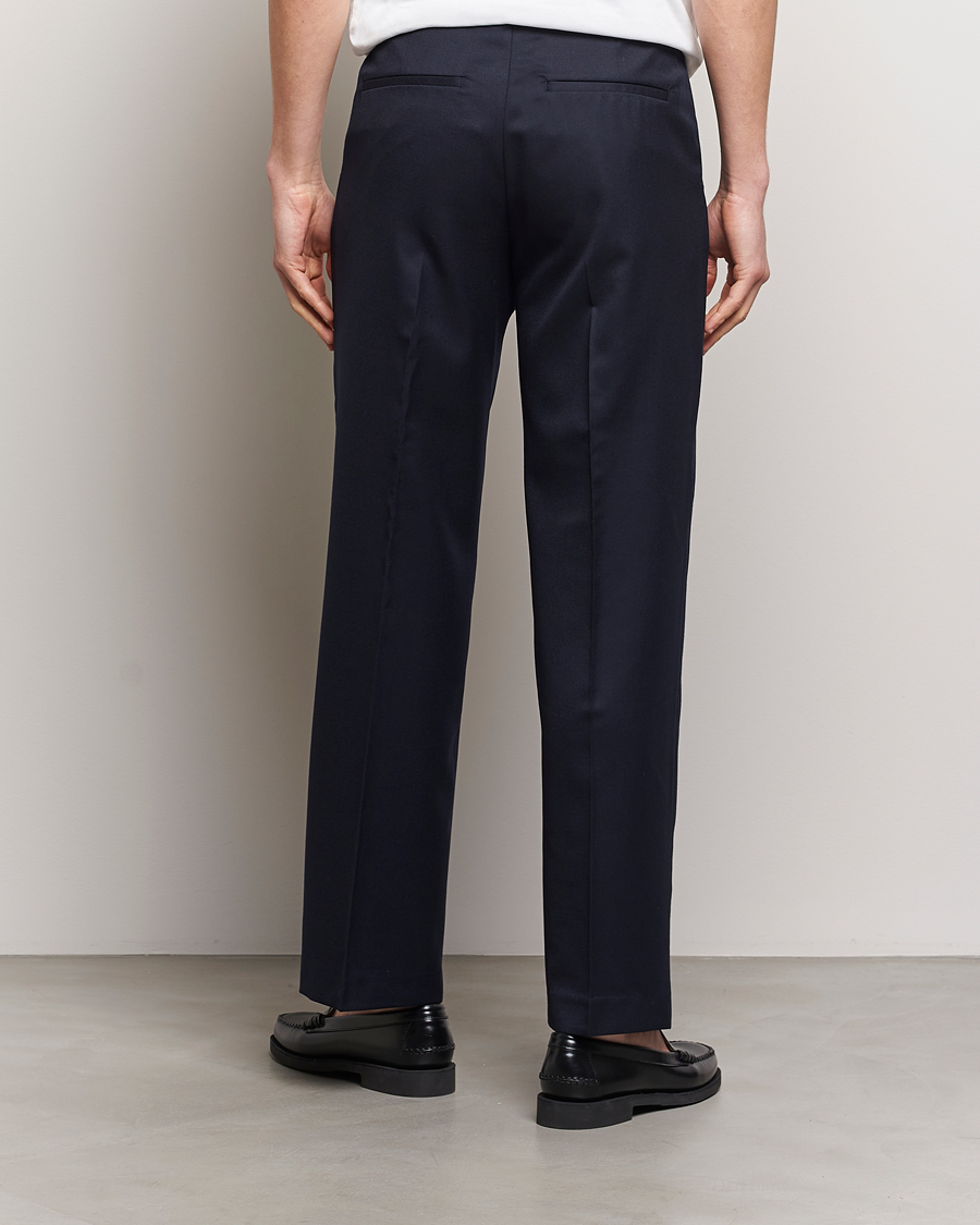 Homme | Pantalons | A Day's March | Edward Relaxed Wool Trousers Navy
