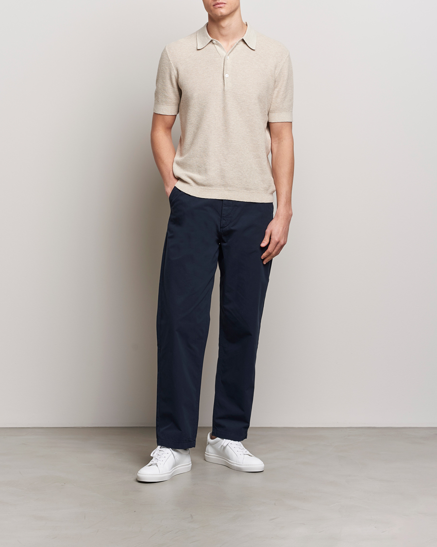 Homme | Pantalons | A Day's March | Redwood Light Cotton Trousers Navy
