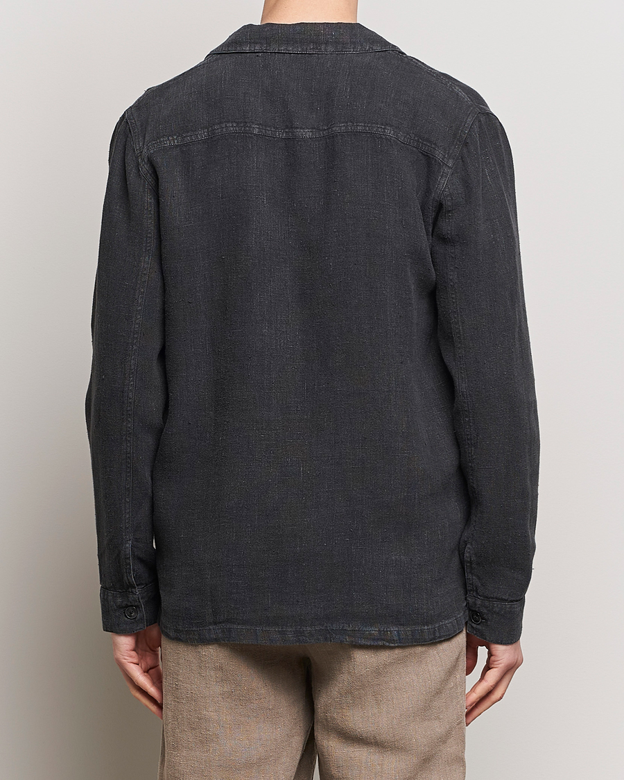 Homme | Chemises | A Day's March | Bangher Linen Overshirt Black