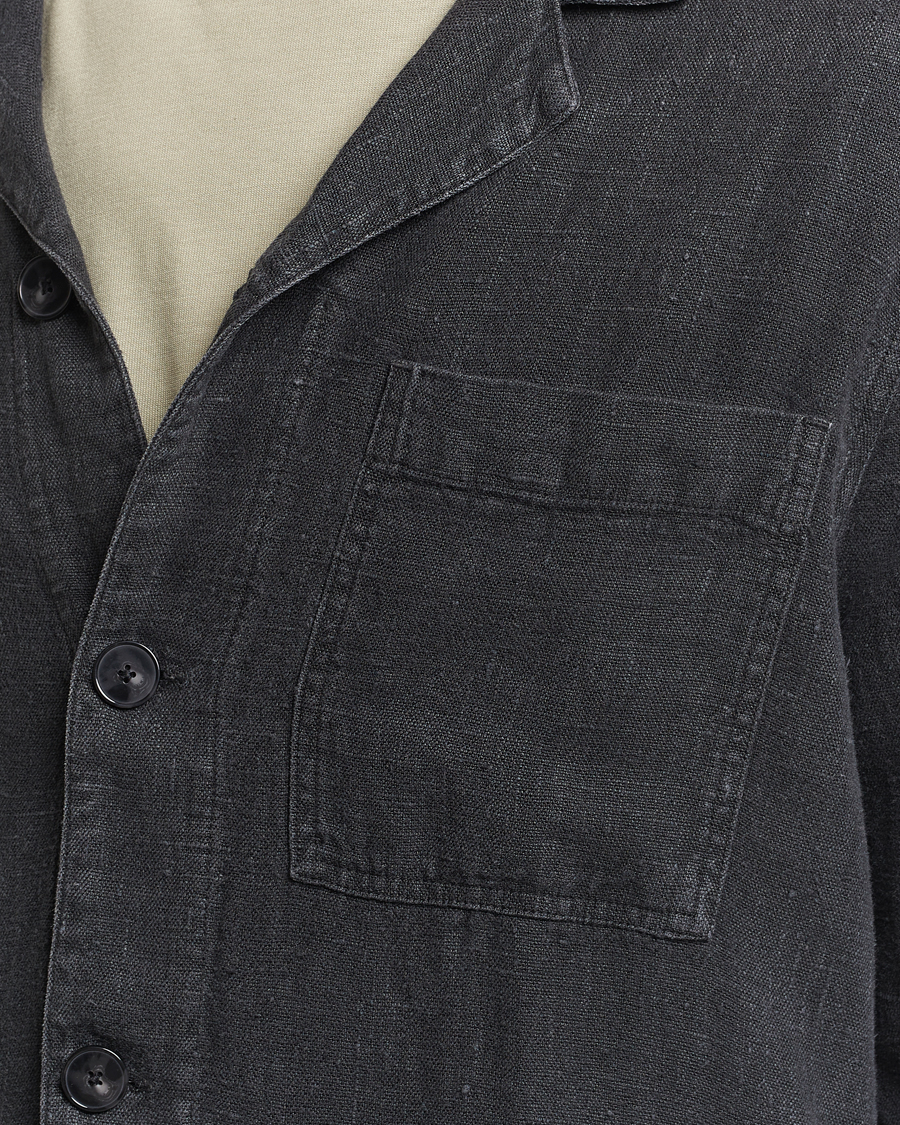 Homme | Chemises | A Day's March | Bangher Linen Overshirt Black