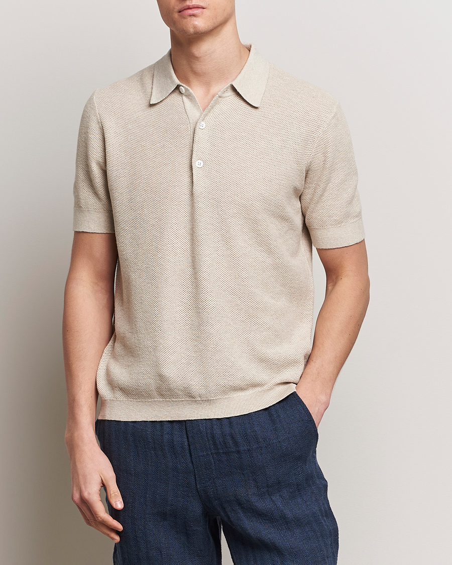 Homme | A Day's March | A Day's March | Rosehall Popcorn Stitch Polo Sand