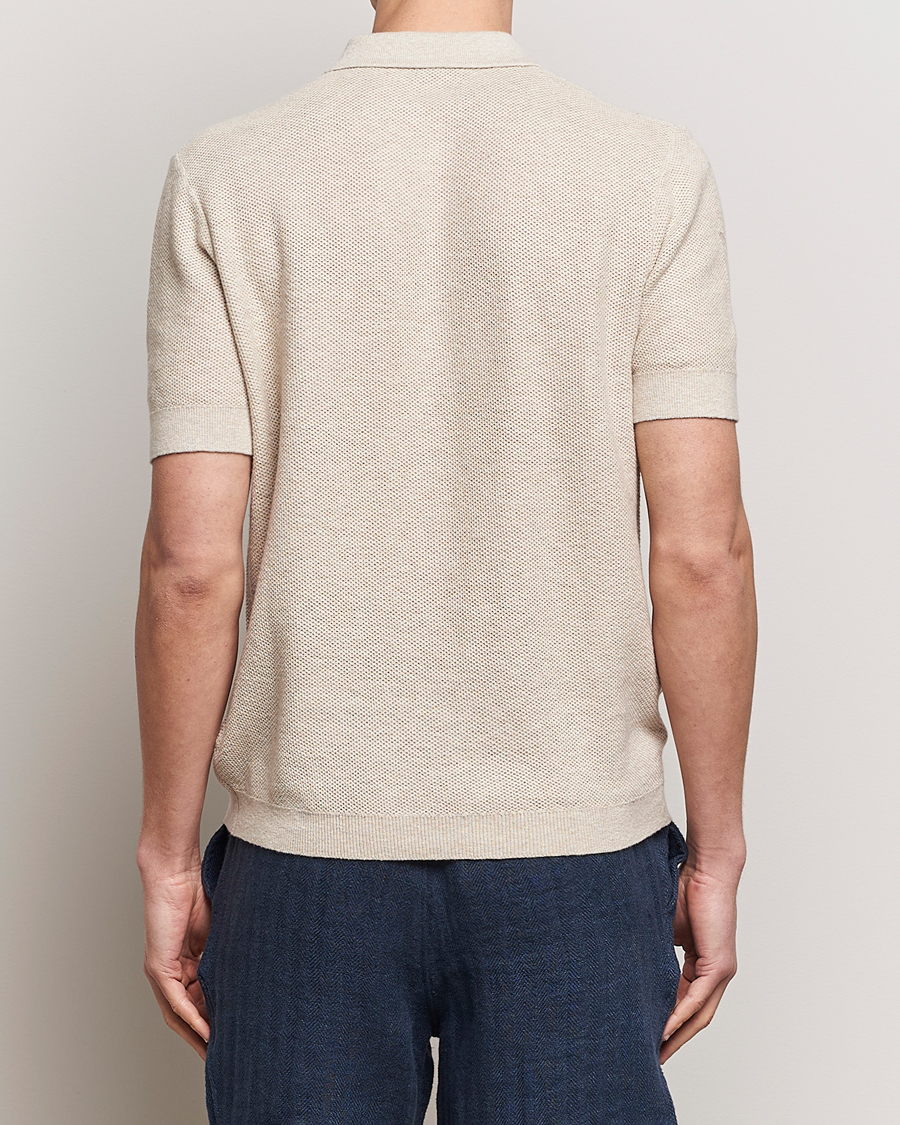 Homme | Polos | A Day's March | Rosehall Popcorn Stitch Polo Sand