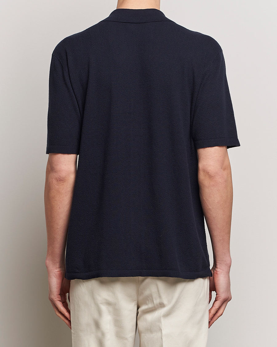 Homme | Chemises | A Day's March | Yamu Knitted Herringbone Shirt Navy