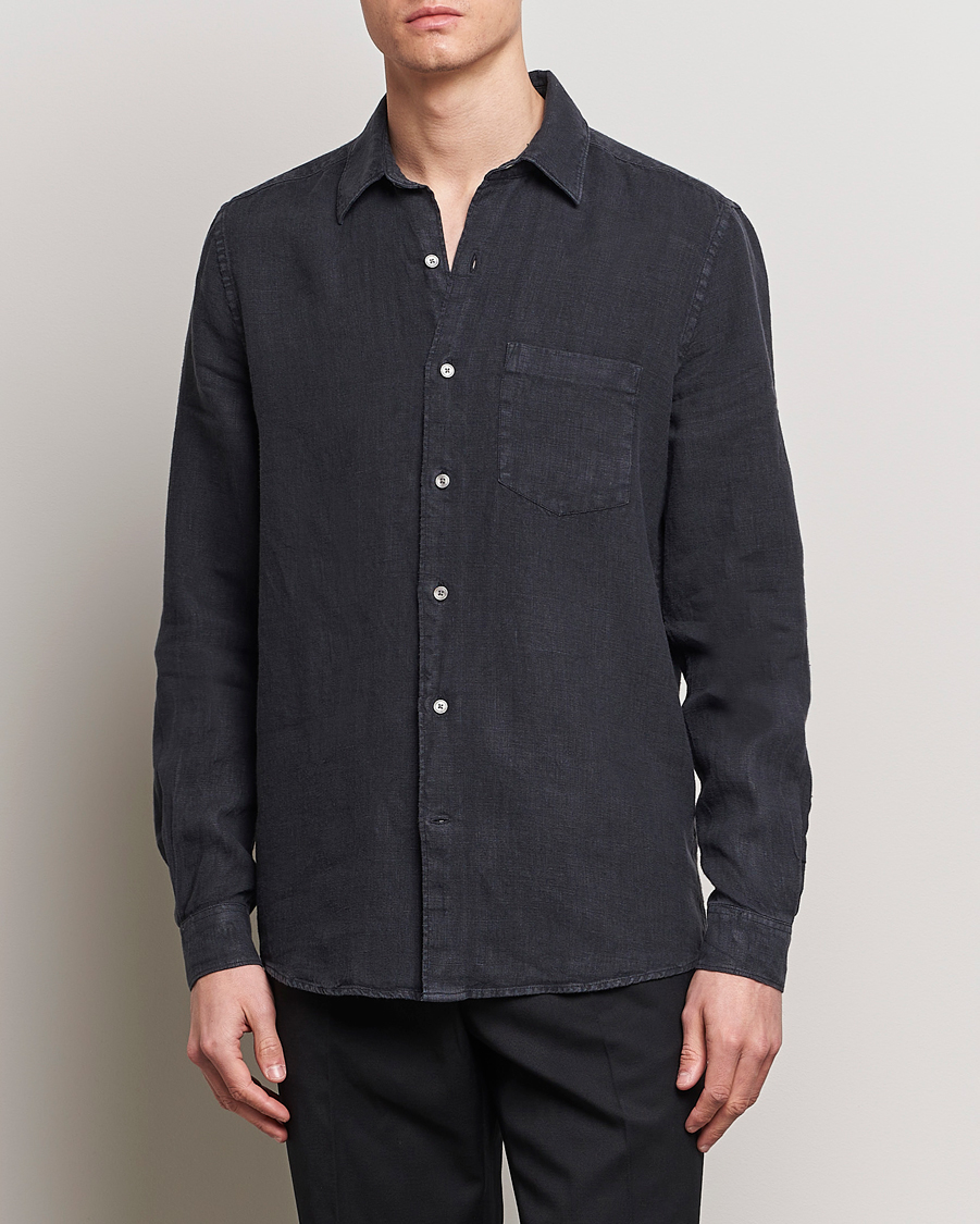 Homme |  | A Day's March | Abu Linen Shirt Off Black