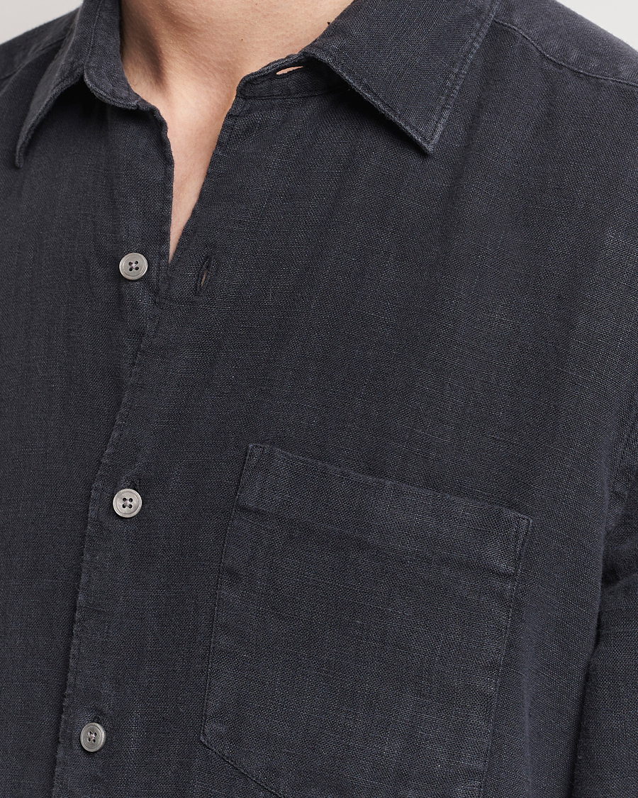 Homme | Chemises | A Day's March | Abu Linen Shirt Off Black