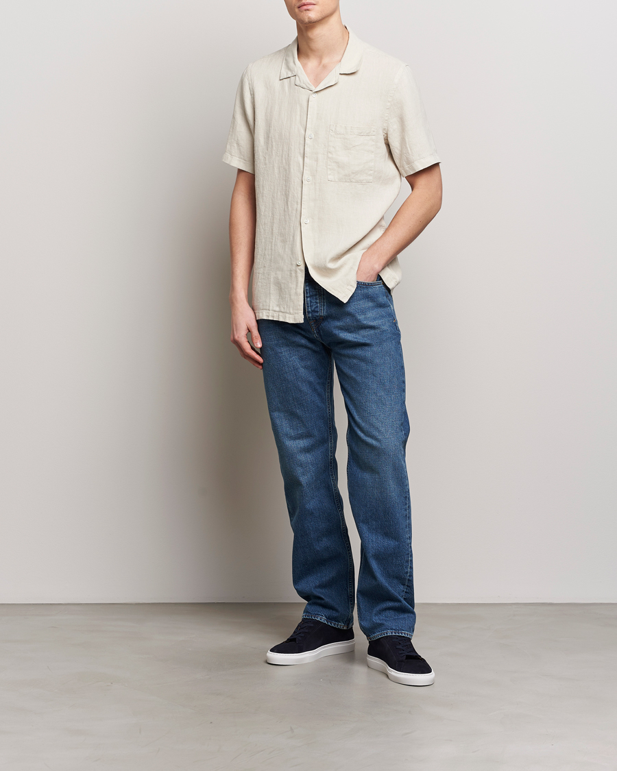 Homme | Chemises | A Day's March | Yamu Linen Short Sleeve Shirt Sand