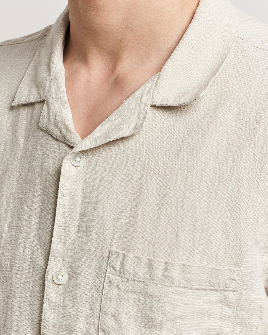 Homme | Chemises | A Day's March | Yamu Linen Short Sleeve Shirt Sand