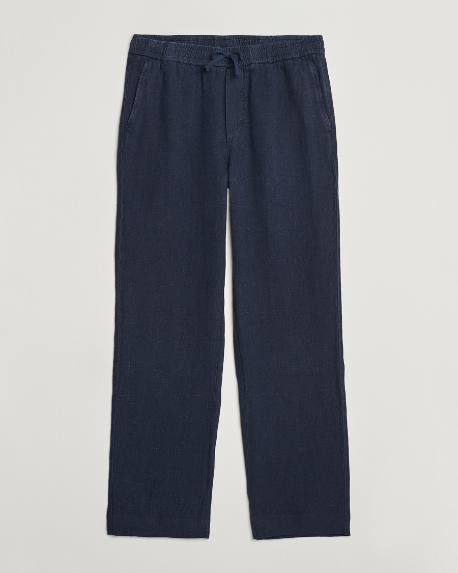 Homme | Pantalons | A Day's March | Tamiat Drawstring Linen Trousers Navy