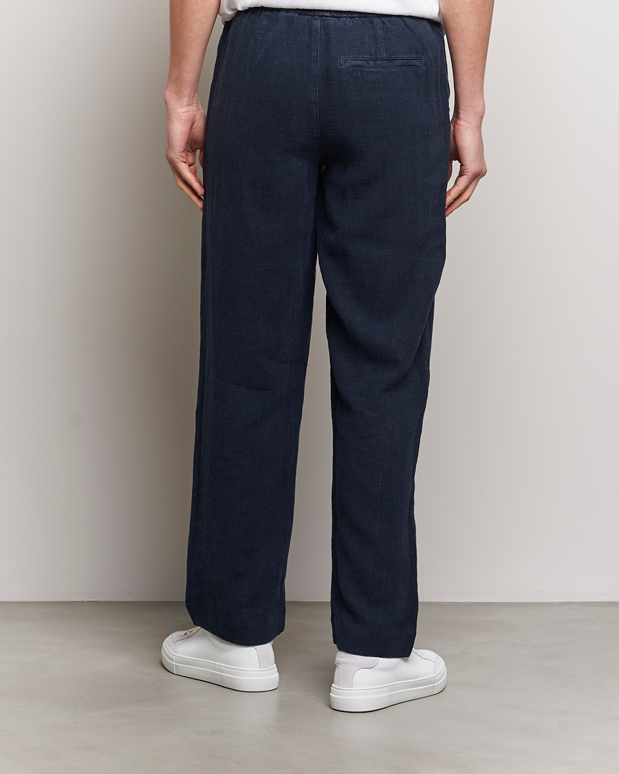 Homme | Pantalons | A Day's March | Tamiat Drawstring Linen Trousers Navy