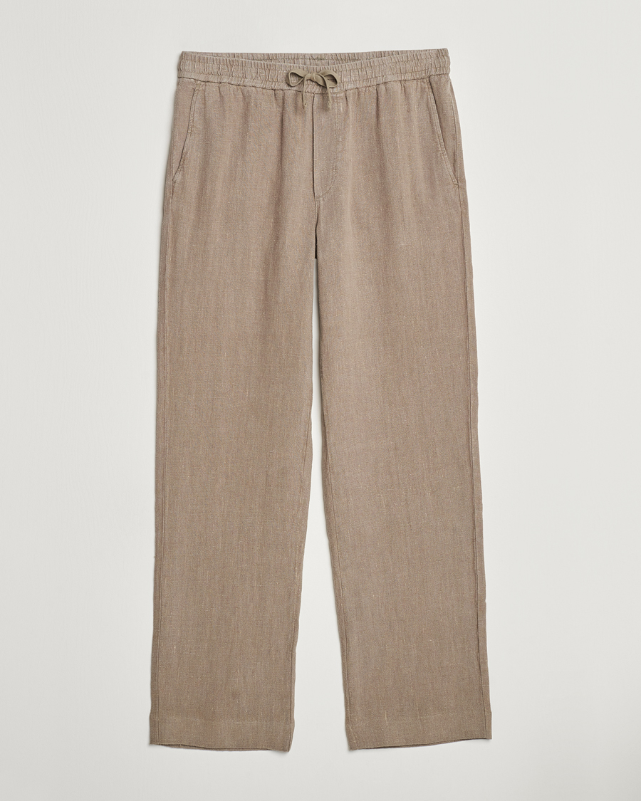 Homme | Pantalons | A Day's March | Tamiat Drawstring Linen Trousers Clay
