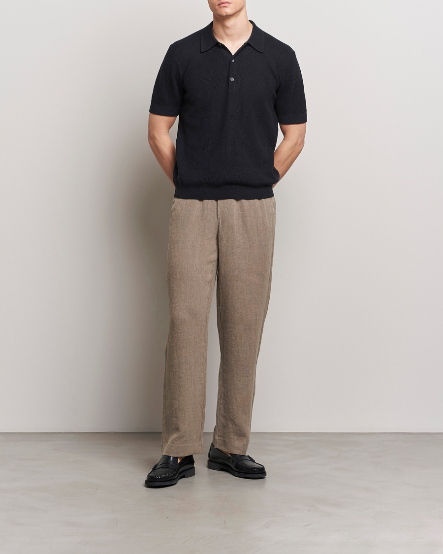 Homme | Pantalons | A Day's March | Tamiat Drawstring Linen Trousers Clay