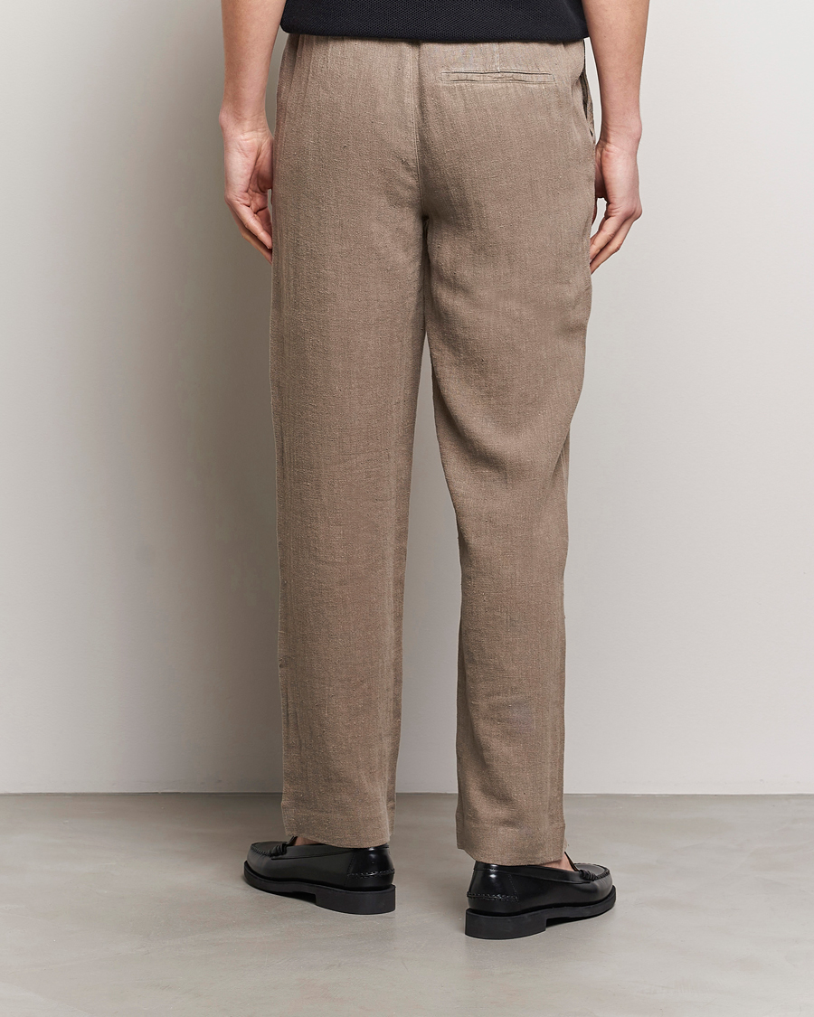 Homme | Pantalons | A Day's March | Tamiat Drawstring Linen Trousers Clay