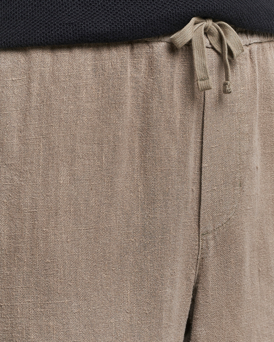 Homme | Pantalons | A Day's March | Tamiat Drawstring Linen Trousers Clay