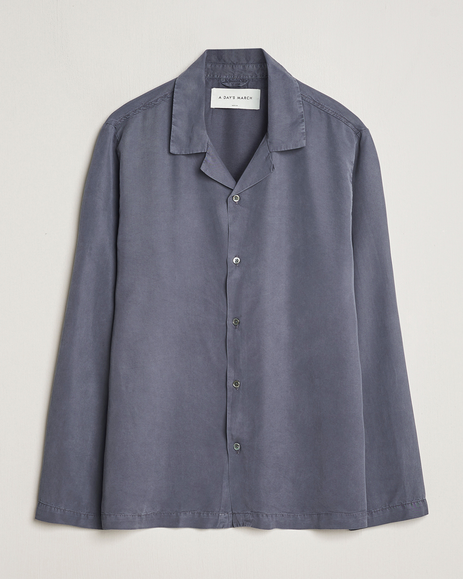 Homme | Chemises | A Day's March | Chase Camp Collar Lyocell Shirt Dark Grey