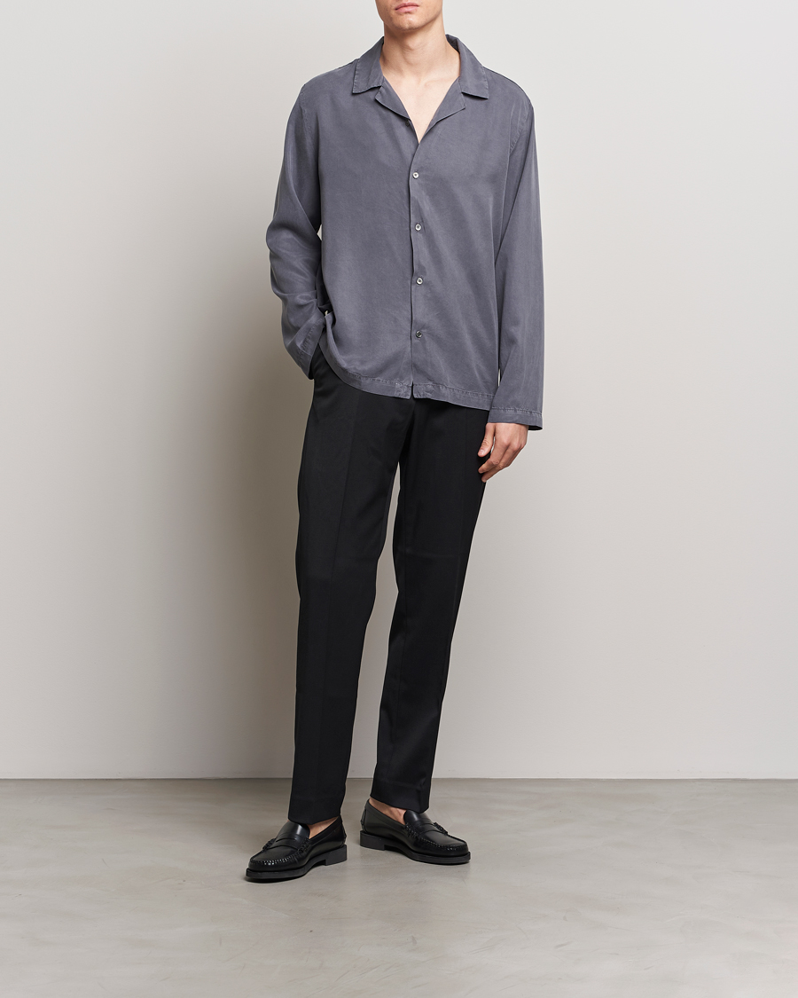 Homme | Chemises | A Day's March | Chase Camp Collar Lyocell Shirt Dark Grey