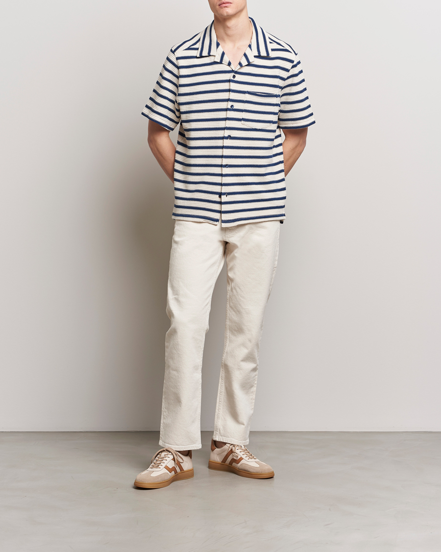 Homme | Chemises | J.Lindeberg | Tiro Resort Stripe Shirt Estate Blue
