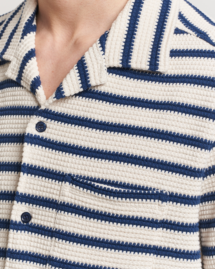 Homme | Chemises | J.Lindeberg | Tiro Resort Stripe Shirt Estate Blue
