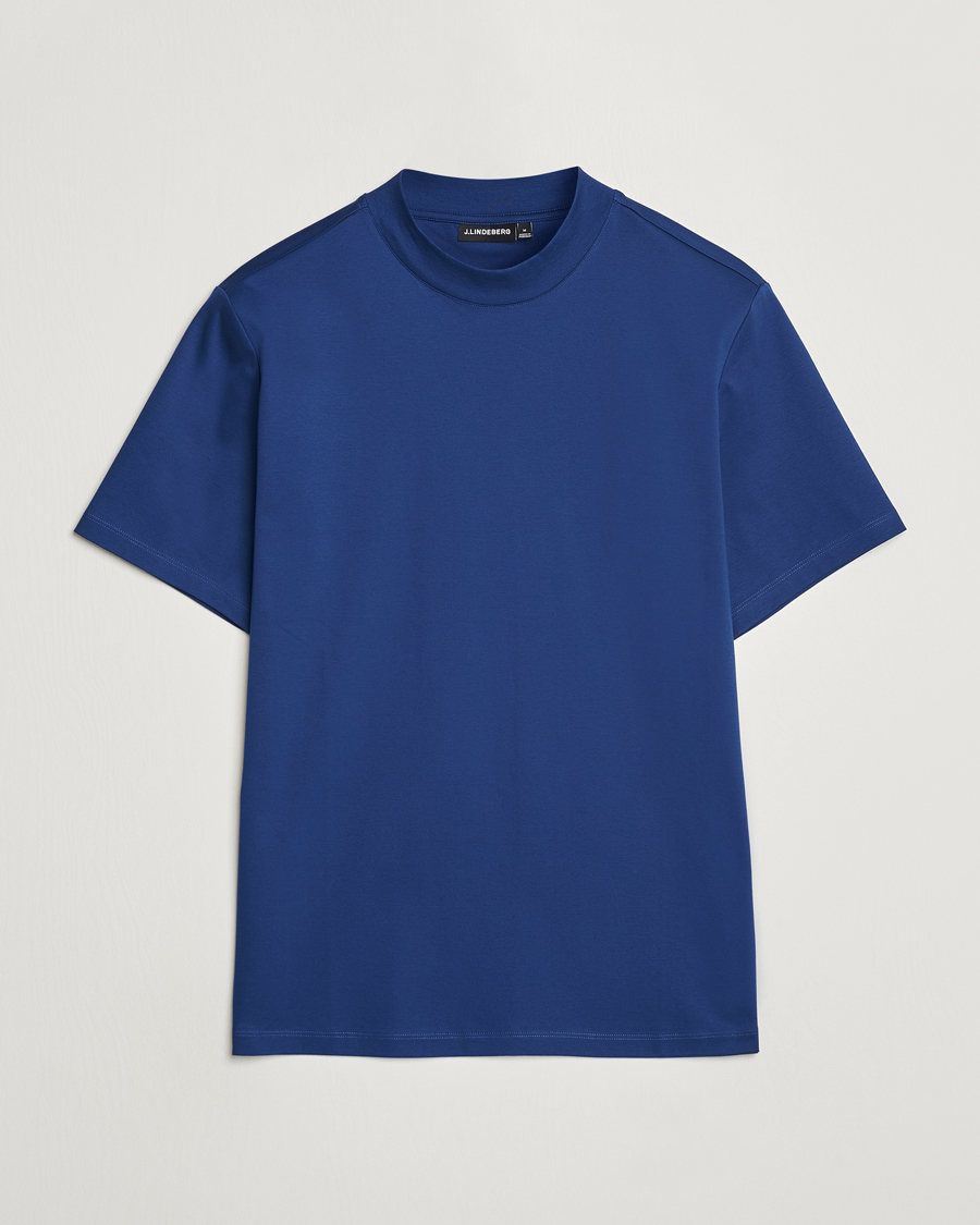 Homme | T-shirts | J.Lindeberg | Ace Mock Neck T-Shirt Estate Blue