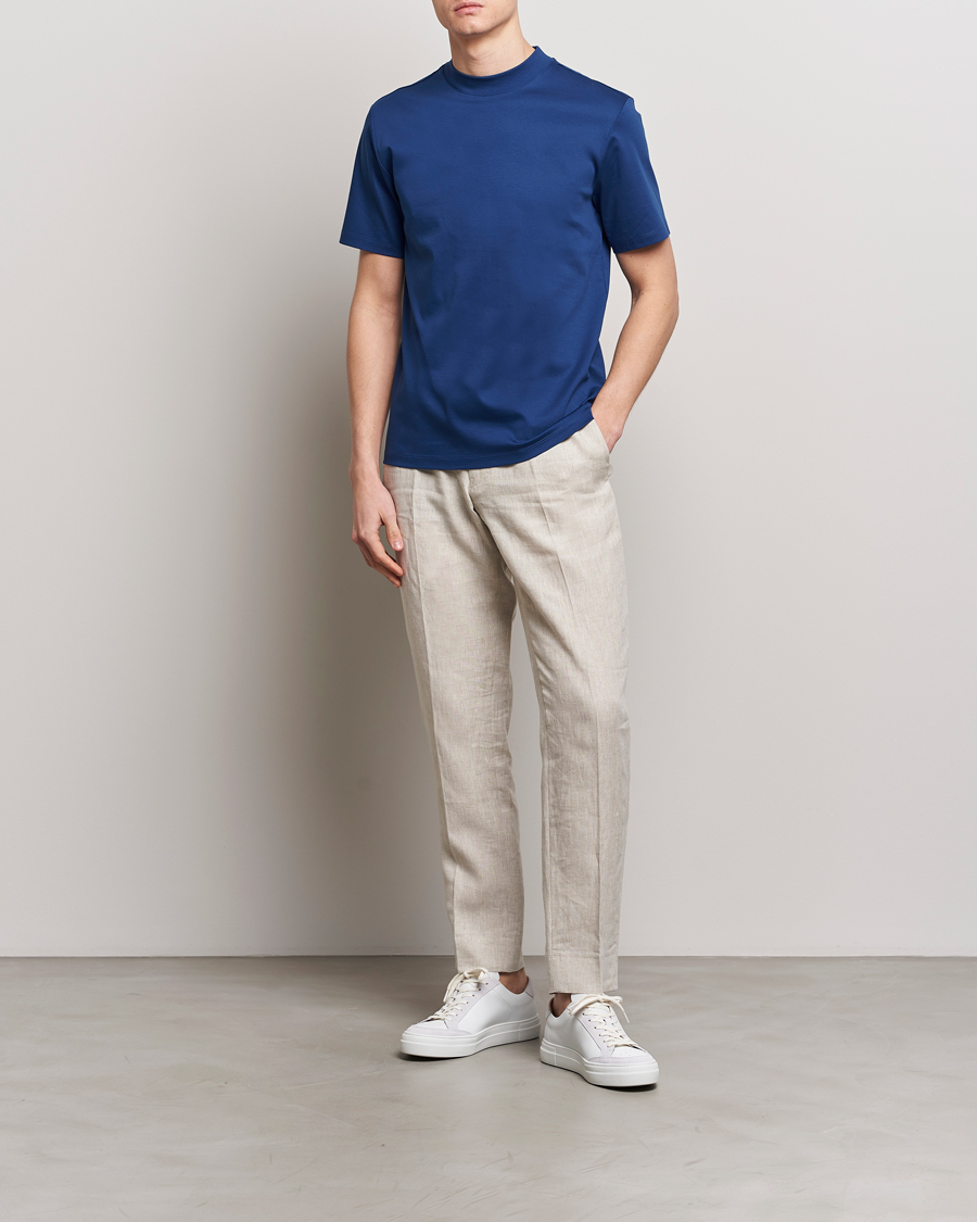 Homme | T-shirts | J.Lindeberg | Ace Mock Neck T-Shirt Estate Blue