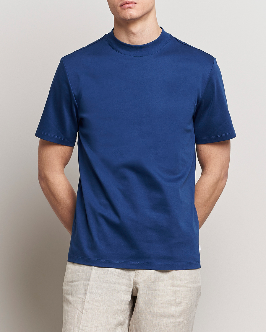 Homme | Nouveautés | J.Lindeberg | Ace Mock Neck T-Shirt Estate Blue