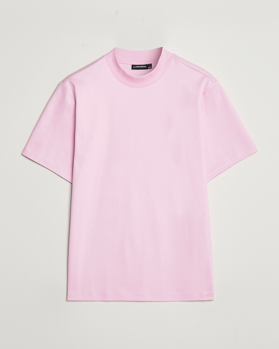 Homme | T-shirts | J.Lindeberg | Ace Mock Neck T-Shirt Pink Lavender