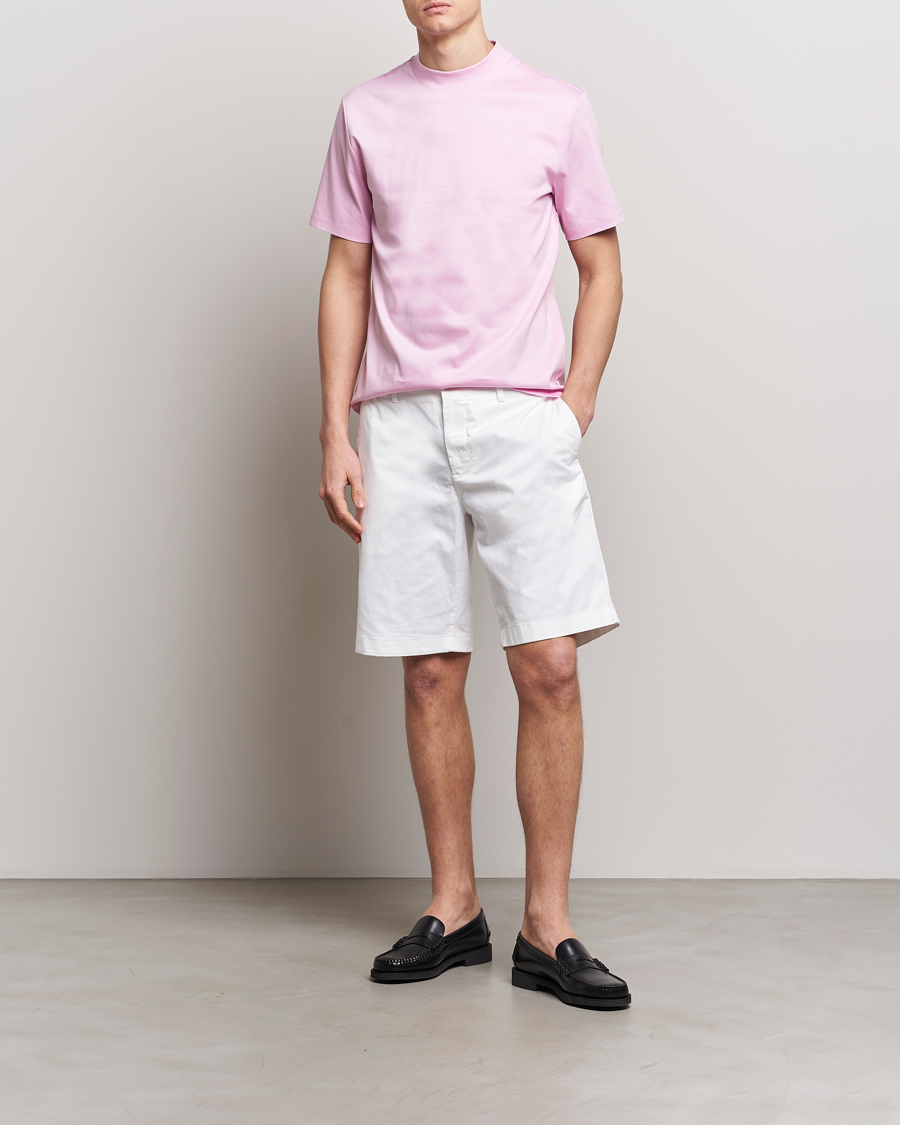 Homme | T-shirts | J.Lindeberg | Ace Mock Neck T-Shirt Pink Lavender