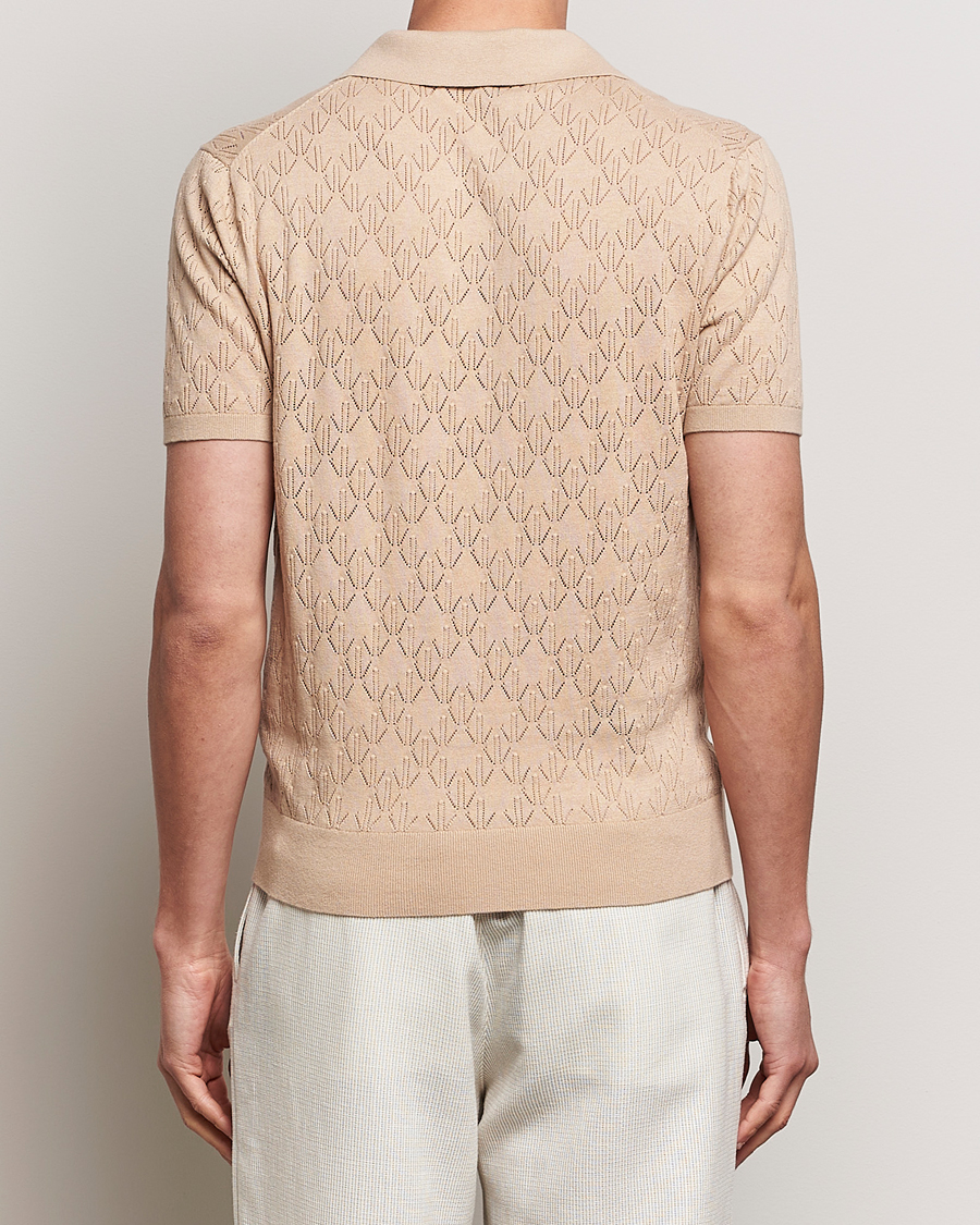 Homme | Polos | J.Lindeberg | Ringo Open Collar Safari Beige