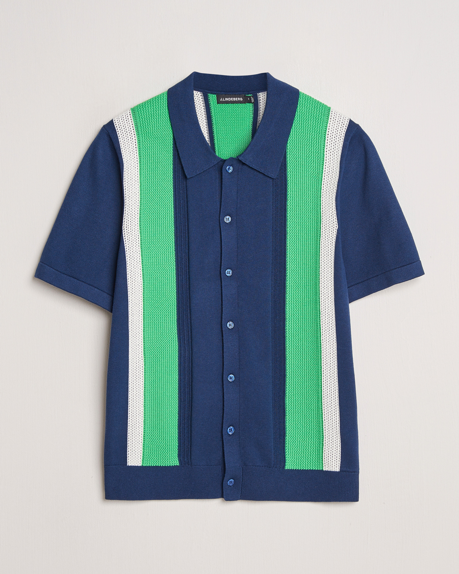 Homme | Chemises | J.Lindeberg | Reymond Structure Knit Estate Blue