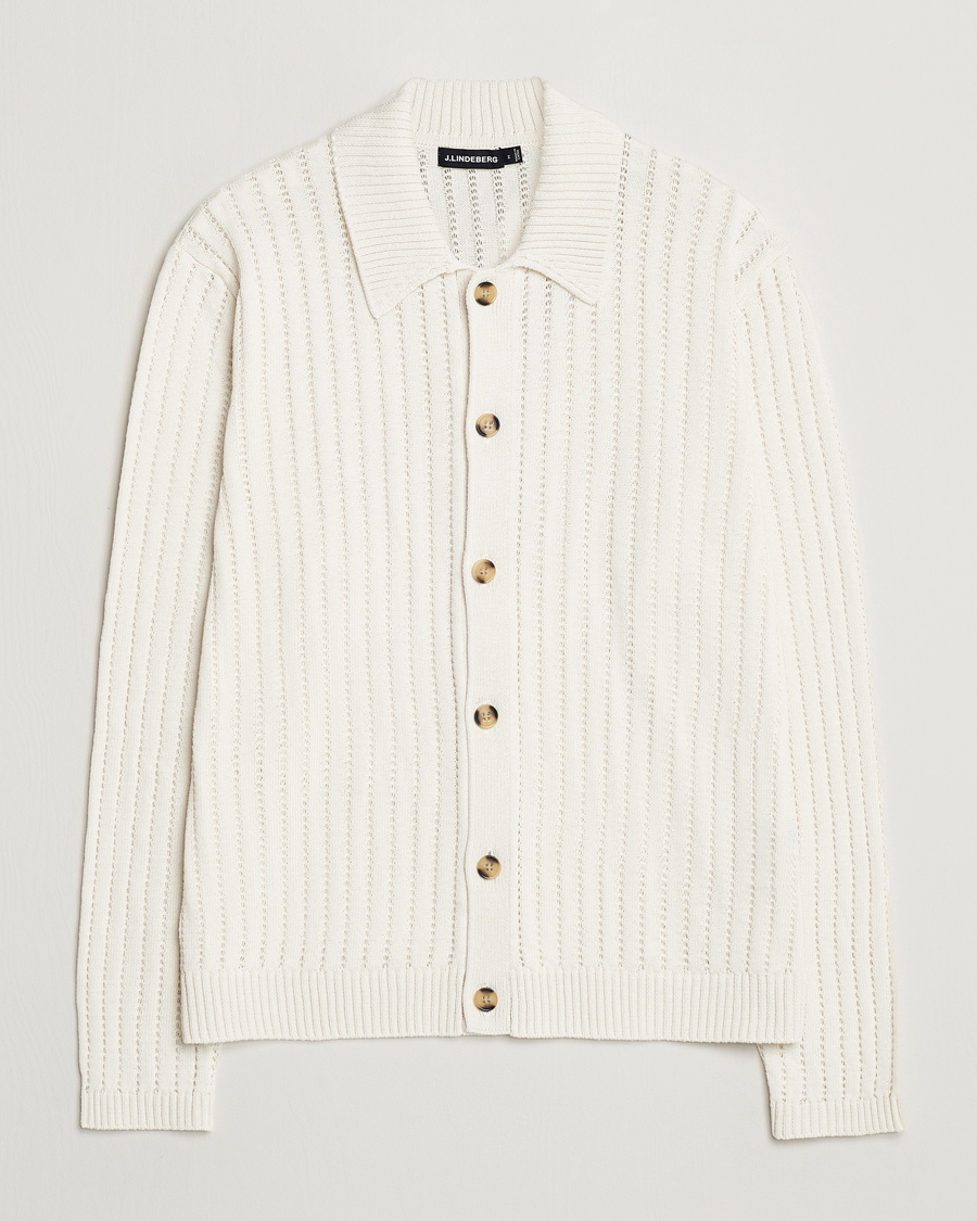 Homme | Pulls Et Tricots | J.Lindeberg | Edmondo Collar Cardigan Cloud White