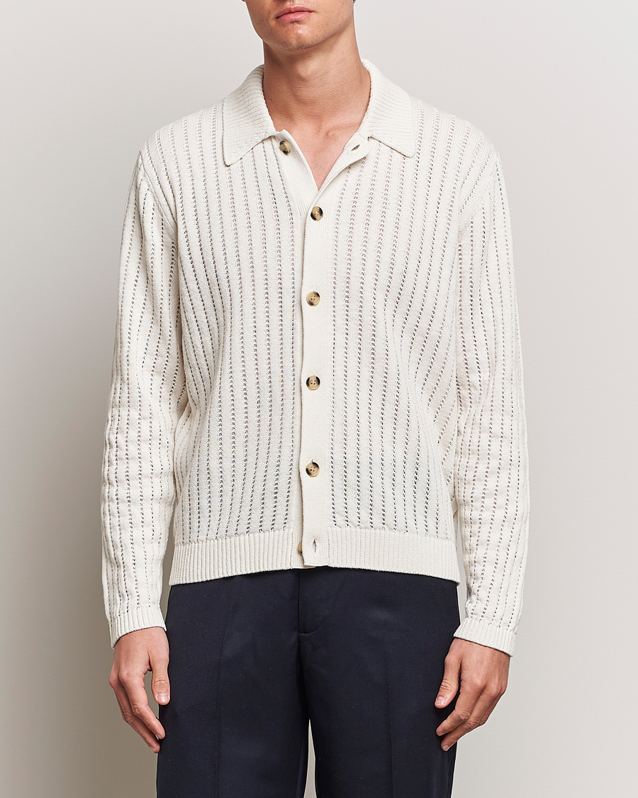 Homme | Pulls Et Tricots | J.Lindeberg | Edmondo Collar Cardigan Cloud White
