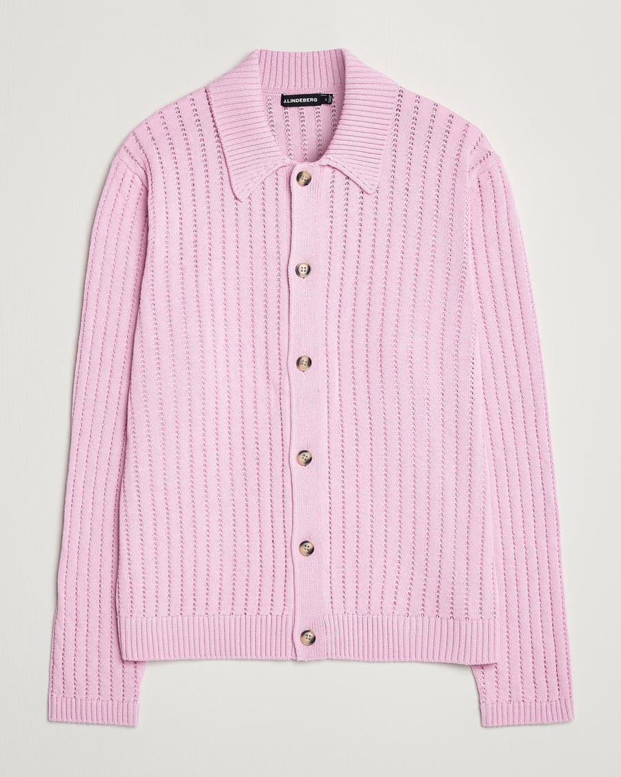 Homme | Pulls Et Tricots | J.Lindeberg | Edmondo Collar Cardigan Pink Lavender